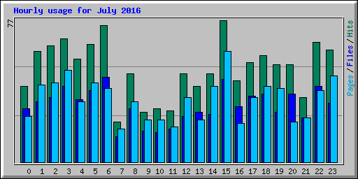 Hourly usage for July 2016