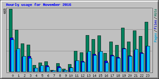 Hourly usage for November 2016