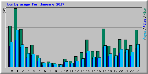 Hourly usage for January 2017