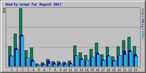 Hourly usage for August 2017
